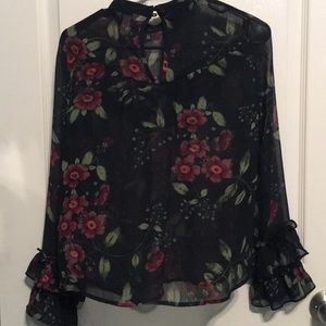 Black sheer blouse